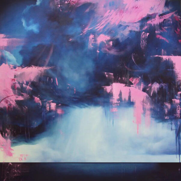 NicolasKaragiannis, art contemporain, artiste peintre, création artistique | Contemporary art, painter, artistic creation, peintures contemporaines, nuage rose, horizon, lumière